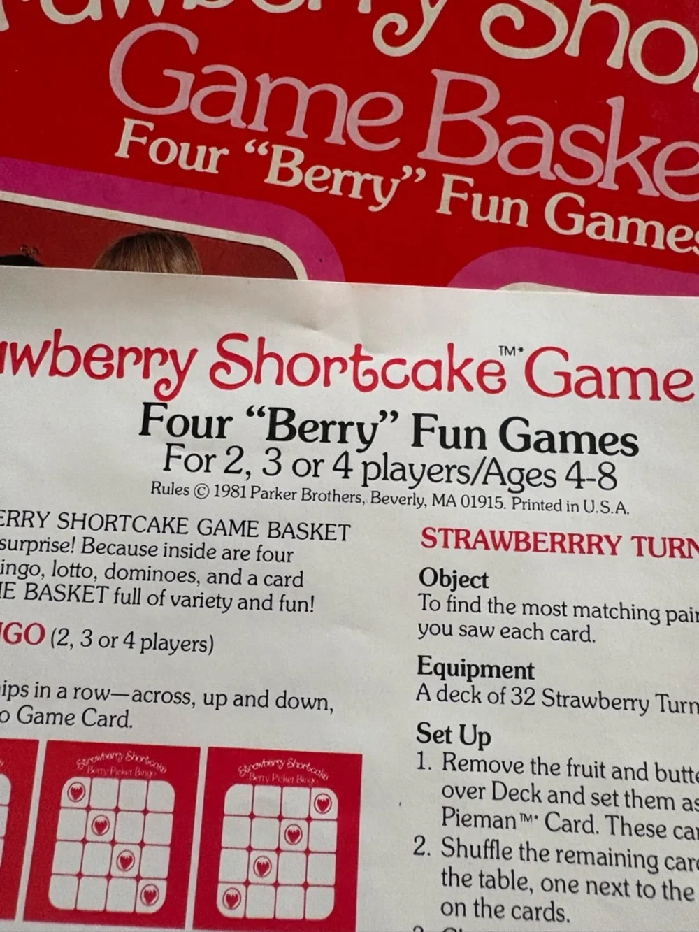 Vintage 80s Strawberry Shortcake board game